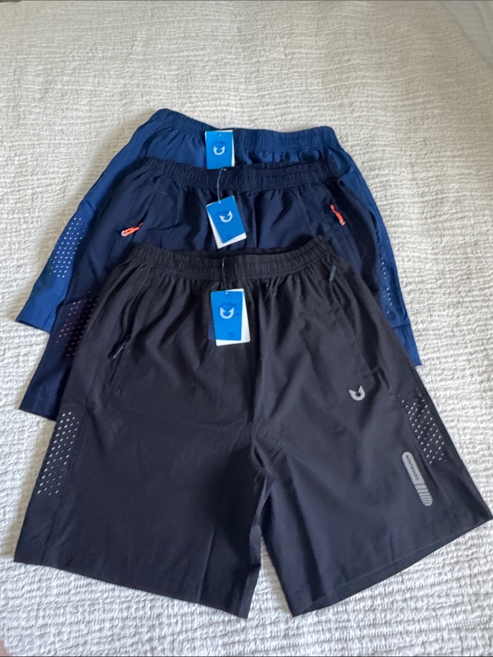 Northyard Men's Athletic Shorts - Royal Blue, Navy and Black